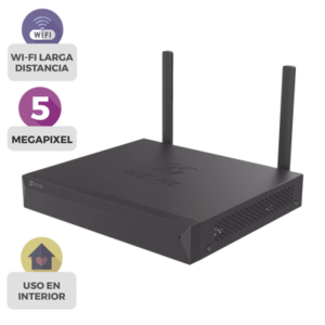 NVR IP / 4 Canales / 5 Megapixel (3K) / Wi-Fi 2.4 GHz Dual Antena / H.265/H.264 / HDMI 2592x1944 / Almacenamiento 8TB / ONVIF