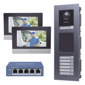 Kit Videoportero IP / 2 Megapixel / 7 Departamentos / 2 Puertas / IP65 / PoE / Empotrado