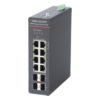 Switch Industrial Administrable PoE+ / 8 Puertos Gigabit PoE+ (4x90W + 4x30W) / 4 Puertos SFP / 300W Total / 300 m Alcance / -40°C a 75°C / 984 pies de Distancia