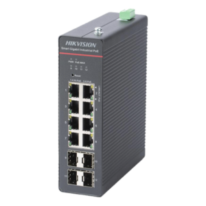 Switch Industrial Administrable PoE+ / 8 Puertos Gigabit PoE+ (4x90W + 4x30W) / 4 Puertos SFP / 300W Total / 300 m Alcance / -40°C a 75°C / 984 pies de Distancia