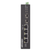 Switch Industrial No Administrable / 3 Puertos Gigabit PoE+ (30 W) + 1 Puerto Gigabit PoE++ (60 W) / 2 Puertos SFP / 65 W Total / Alcance Extendido 300 m (984.3 ft) / -30 °C a 65 °C