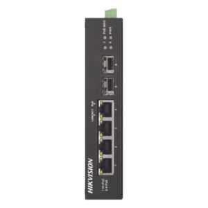 Switch Industrial No Administrable / 3 Puertos Gigabit PoE+ (30 W) + 1 Puerto Gigabit PoE++ (60 W) / 2 Puertos SFP / 65 W Total / Alcance Extendido 300 m (984.3 ft) / -30 °C a 65 °C