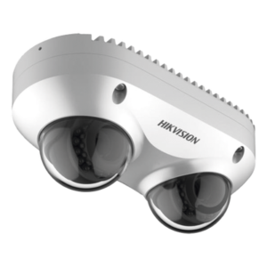 Cámara Panorámica Dual / 4 MP por Lente / 2.8 mm Fijo / IP67 / IK10 / PoE / WDR 120 dB / 10 m (32.8 ft) IR / Audio y Alarma I/O / MicroSD 256 GB