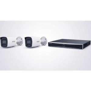 Kit NVR IP / 8 Canales / 8 Puertos PoE+ / 2 Cámaras Bullet 4 MP / ColorVu 3.0 / Luz Dual 30 m (98.4 ft) / AcuSense / IP67 / H.265+