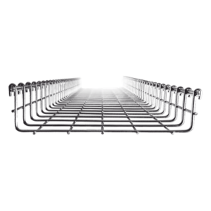 Charola Tipo Malla / Ancho 250 mm (9.8 in) / Peralte 66 mm / Tramo 3 m (9.8 ft) / Electro Zinc 15-20 micras / Capacidad 263 Cables Cat6