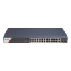 Switch PoE+ Industrial Administrable / 24 Puertos Gigabit PoE+ (4 Puertos PoE++ 90 W) / 2 Puertos Uplink Gigabit / 2 Puertos SFP / Alcance Extendido 300 m (984.3 ft) / 370 W