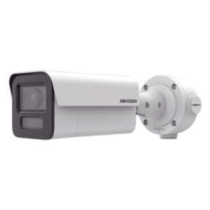 Cámara Bala IP / 4 Megapixel / Lente 2.8 mm / IR EXIR 80 m (262.5 ft) / Analíticos IA 70 m (229.7 ft) / WDR 120 dB / IP67 / IK10 / Audio Bidireccional
