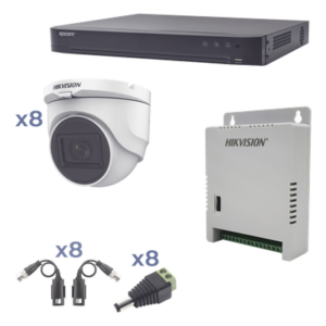Kit de Videovigilancia TurboHD / DVR 8 Canales / 8 Cámaras Turret / 2.8 mm / 106° / IR 30 m (98.4 ft) / Audio Bidireccional / Reconocimiento Facial