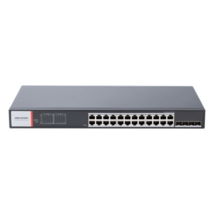 Switch Industrial Administrable / 24 Puertos Gigabit PoE+ / 4 Puertos SFP / Alcance Extendido 300 m (984.3 ft) / 370 W / Gestión en la Nube