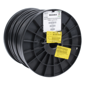 Bobina Cat5e UTP / 305m (1000 pies) / Gel para Exterior / 24 AWG / Negro / -20°C a 75°C
