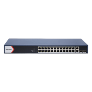 Switch PoE+ Administrable / 24 Puertos Gigabit / 2 Puertos Uplink Gigabit / 2 Puertos SFP / Alcance Extendido 300 m (984.3 ft) / 230 W