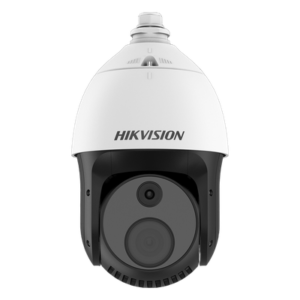Cámara PTZ Térmica Dual / Sensor Térmico 256 x 192 / Canal Óptico 4 Megapixel / Zoom Óptico 32X / IR 100 m (328.1 ft) / Detección de Incendios / IP66 / Hi-PoE