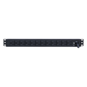 PDU Básico Rack / 12 Tomas NEMA 5-15R Traseras / 15 Amp / 120 Vca / 1UR / Cable 4.5 m (14.8 ft)