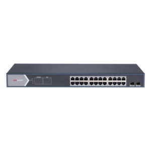 Switch PoE+ Administrable / 24 Puertos Gigabit / 2 Puertos SFP / PoE Extendido 250 m (820.2 ft) / 370 W / 56 Gbps