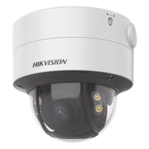 Domo IP / 4 MP / Color 24/7 / Lente Varifocal 3.6-9 mm / Luz Blanca 40 m (131 pies) / WDR 130 dB / IP67 / IK10 / AcuSense / MicroSD 512 GB