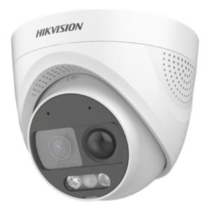 Cámara Turret TURBOHD / 2 Megapixel 1080p / Imagen a Color 24/7 / Luz Blanca 20 m (65.6 ft) / Sensor PIR 110° / Sirena 93.5 dB / Estrobo Rojo-Azul / IP67 / WDR 130 dB / Micrófono Integrado