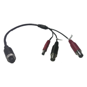 Cable Adaptador para Cámaras / Conector Aviación a BNC / Video y Audio BNC / Alimentación Integrada / 30 cm (11.8 in)
