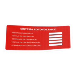 Etiquetas para Sistema Fotovoltaico / Paquete de 20 / Material Resistente a Intemperie / Adhesivo de Alta Resistencia / Cumplimiento Normativo
