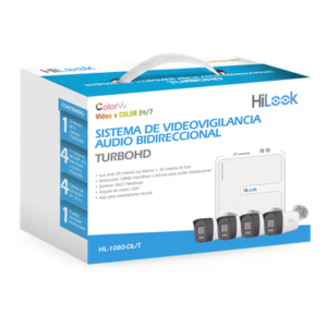 Kit TurboHD / DVR 4 Canales / 4 Cámaras Bala 1080p Lite / Visión Nocturna 20 m (65.6 ft) / Audio Bidireccional / Dual Light / H.265+ / Fuente de Poder Profesional / Cables Siameses 18 m (59.1 ft)
