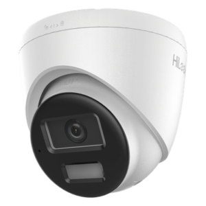 Cámara Turret IP / 2 Megapixel / Dual Light IR 20 m (65.6 ft) + Luz Blanca 15 m (49.2 ft) / Lente 2.8 mm / Ángulo 101° / Audio Integrado / IP67 / PoE