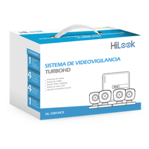 Kit TurboHD / DVR 8 Canales 1080p Lite / H.265+ / 4 Cámaras Bala Metálicas 2 MP / Lente 2.8 mm / 5 Tecnologías / Cables 18 m (59.1 ft)