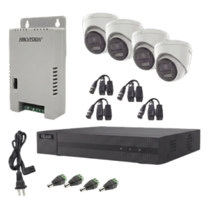 Kit de Videovigilancia TurboHD / DVR 4 Canales + 1 IP / 4 Cámaras Eyeball 2 MP / ColorVu / Dual Light 40 m (131.2 ft) / Audio Bidireccional / IP67