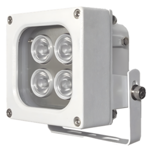 Iluminador LED / Luz Blanca / Alcance 10 m (32.8 ft) / Ángulo 120° / IP66 / 12VCC/24VCA / Fotocélula Integrada