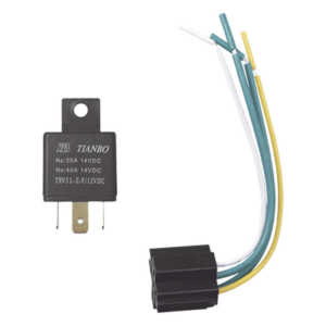 Relé automotriz / 5 pines / 12 VDC / Con base de montaje