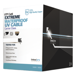 Bobina de Cable UTP Cat6 para Exterior / 305 Metros (1000 Pies) / 23 AWG Cobre Sólido / Certificado UL / Sin Blindaje / 1 Gbps / PoE Extendido