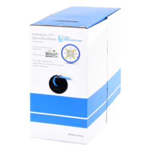 Bobina de Cable Cat6 / 305 m (1000 ft) / 24 AWG / CM / 250 MHz / UTP / Azul