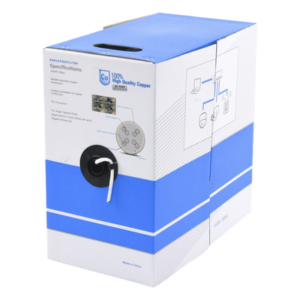 Bobina de Cable UTP Cat5e para Exterior / 305 m (1000 pies) / 24 AWG / 6.2 mm / Certificado UL / 100% Cobre / Sin Blindaje