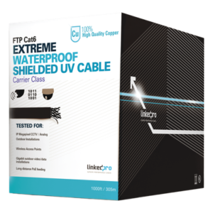 Bobina de Cable Cat6+ / 305 m (1000 pies) / Calibre 23 AWG / FTP Blindado / Exterior UV / CMX / UL