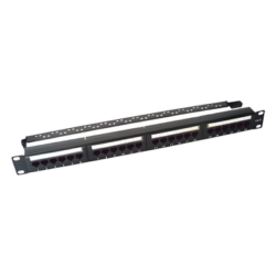 Panel de Parcheo de Impacto / 24 Puertos Cat6 / 1U Rack 19" (48.26 cm) / T568A/B / 110 IDC