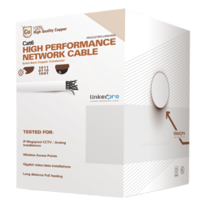 Bobina de Cable Cat6+ / 152m (500ft) / Calibre 23 AWG / 250 MHz / UL / Blanco / Sin Blindaje / CM Interior