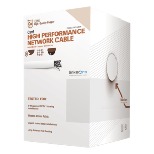 Bobina de Cable Cat6 / 305 m (1000 pies) / 23 AWG / 250 MHz / Cobre / Super Flexible / UL / Blanco