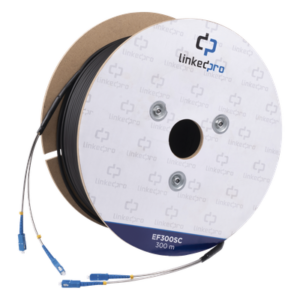 Carrete de Fibra Óptica Monomodo / SC-SC Duplex / 300 m (984.25 pies) / Reforzado con Kevlar / Subterráneo por Tubería