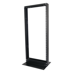 Rack de 2 Postes / 24 UR / 19" EIA-310D / Carga 460 kg / Base L para Piso / Acero Cal. 11 y 14
