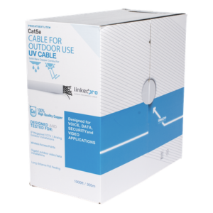 Cable UTP Cat5e / 305 m (1000 ft) / Exterior UV / 24 AWG Cobre Sólido / Fast Ethernet / PoE / Blanco