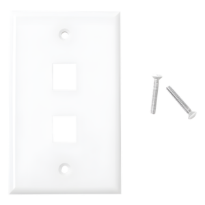 Placa de Pared / 2 Puertos Keystone / Montaje Vertical / UL 94V-0 / 70 x 115 mm (2.75 x 4.52 in)