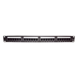 Panel de Parcheo de Impacto / 24 Puertos / Cat5e / 19 Pulgadas / 1U / 110 IDC / 24-26 AWG