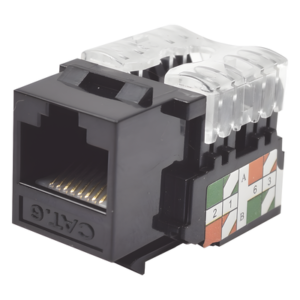 Módulo Jack Keystone / Cat6 / Terminación 110 Punchdown / RJ45 Sin Blindaje / T568A-B / Color Negro
