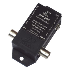Protector Coaxial PoE / BNC Hembra / 75 Ohms / Ethernet 10/100 / 2.2 x 3.2 x 1.0 pulgadas / Contactos Secos