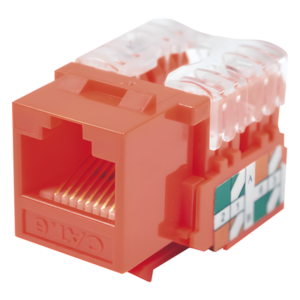 Módulo Jack Keystone / Cat6 / Terminación 110 / UTP / Color Rojo / 1 Puerto