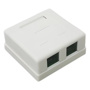 Caja de Pared / 2 Puertos / Cat5e Clase D / RJ11 Telefónico / T568A-B / Superficial