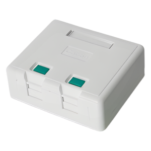 Caja de Pared / 2 Puertos Keystone / UL 94V-0 / Montaje Superficial Vertical / Incluye Kit de Herramientas