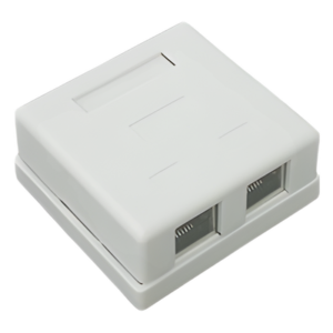 Caja de Pared / 2 Puertos RJ45 / Cat5e STP / T568A-B / UL 94V-0