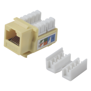Jack Keystone Cat5e / Terminación 110 Punchdown / RJ45 Sin Blindaje / 90° / 24-26 AWG / Amarillo