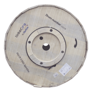 Carrete de Fibra Óptica Aérea Mini ADSS / Monomodo G.652D / 24 Hilos / Span 120 m (394 pies) / 4 km / Exterior / Loose Tube / MDPE