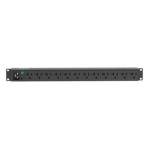 PDU Básico para Rack / 12 Contactos NEMA 5-20R / Entrada NEMA L5-20P / 20 Amp / 120 Vca / Montaje Horizontal 1UR / Cable 3 m (9.8 ft)