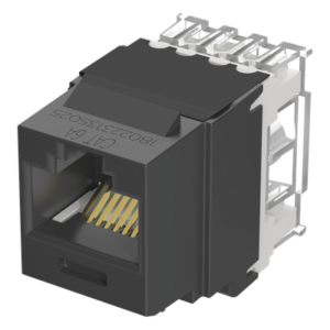 Conector Keystone / Cat 6A / 8P8C / UTP / 22-26 AWG / T568A/B / 50 μin Oro / Negro